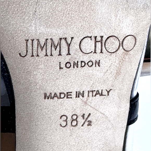 JIMMY CHOO 'Romy' Pump in Metallic Mic Leather, size 38.5 - Picture 10 of 15